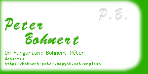 peter bohnert business card