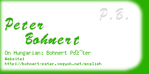 peter bohnert business card